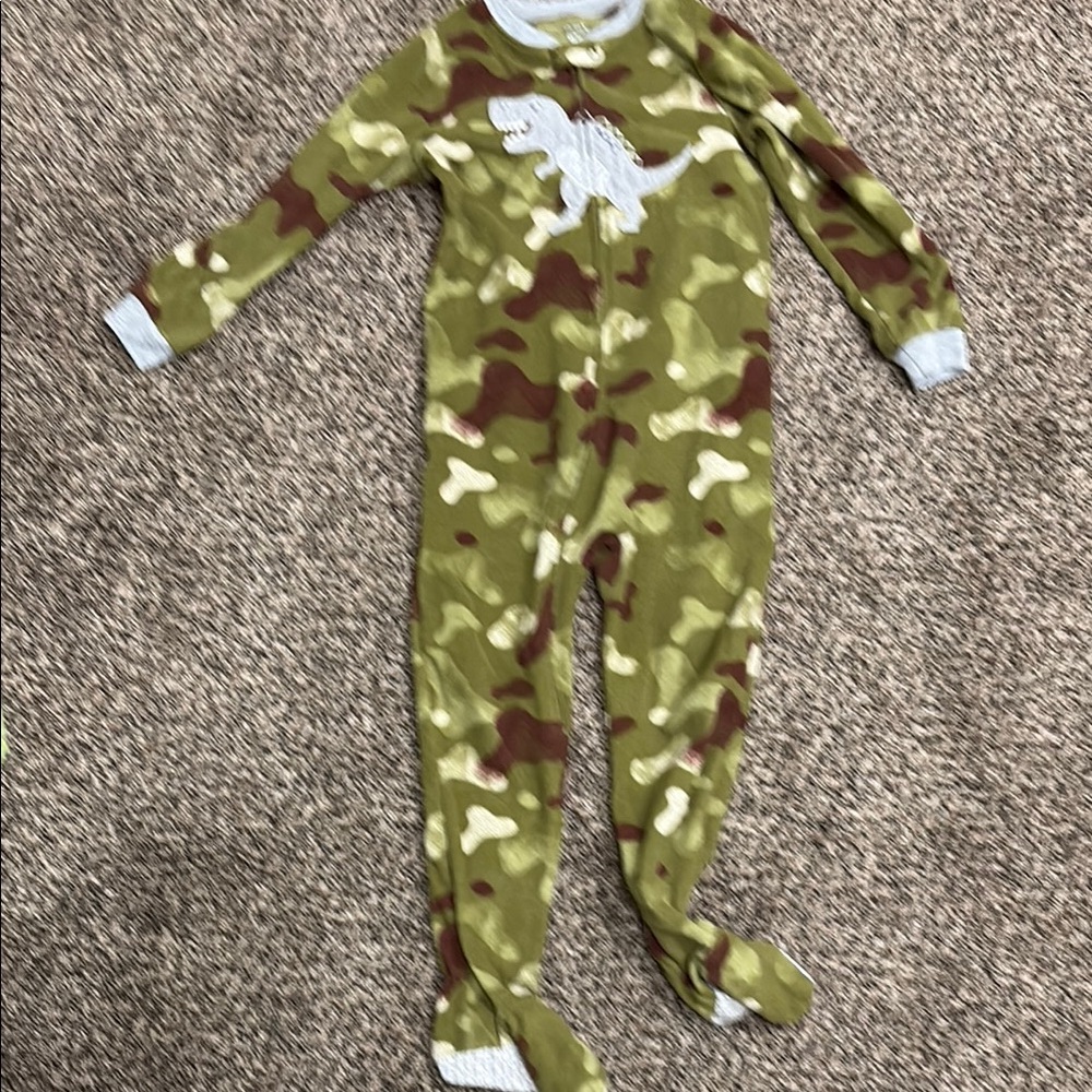 Green and Brown Dinosaur Pajama Onesie